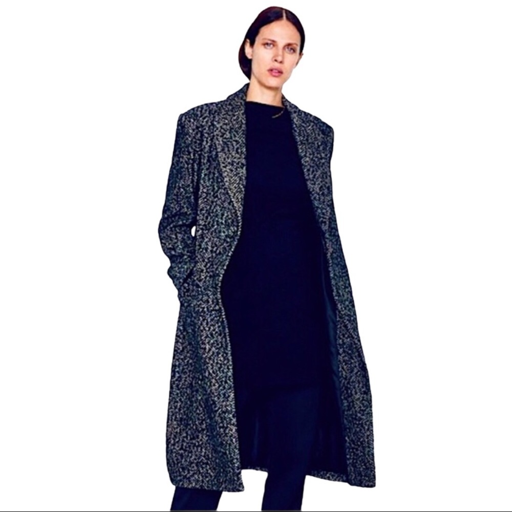 Zara Woman NWT Menswear Style Wool Blend Coat M